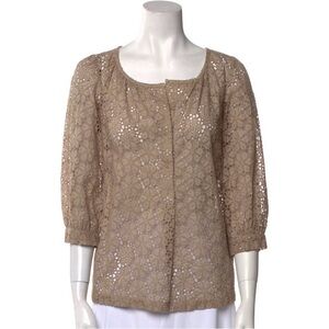 Beige Lace Blouse- 100% Organic Cotton
